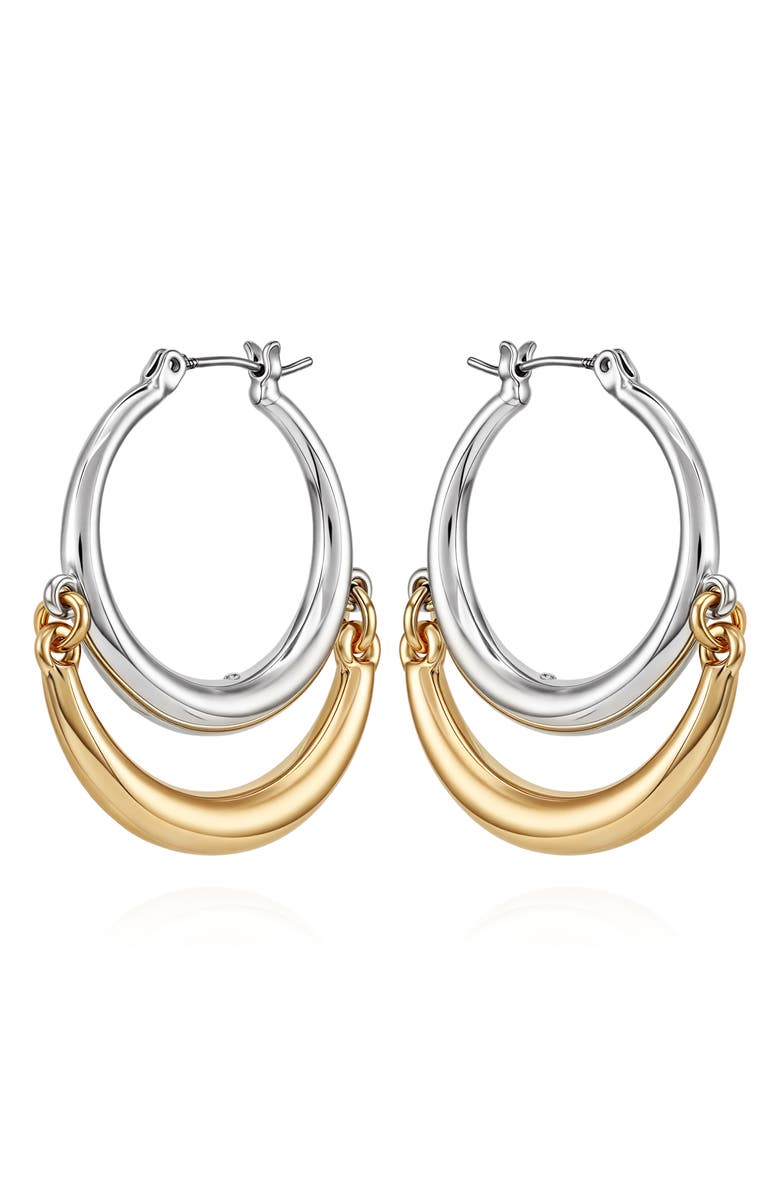 Vince Camuto Two Tone Hoop Earrings, Main, color, Two-Tone