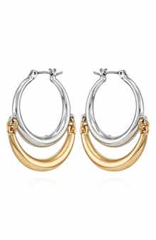 Vince Camuto Two Tone Hoop Earrings