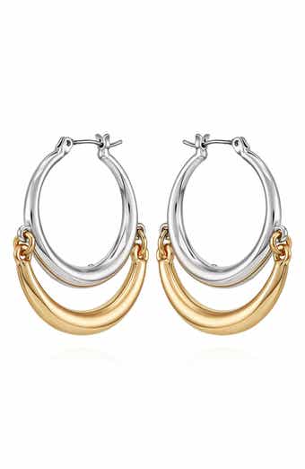 Vince Camuto Two Tone Hoop Earrings