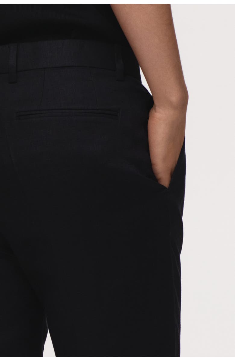 H&M Slim Fit Linen Suit Trousers, Alternate, color, Black