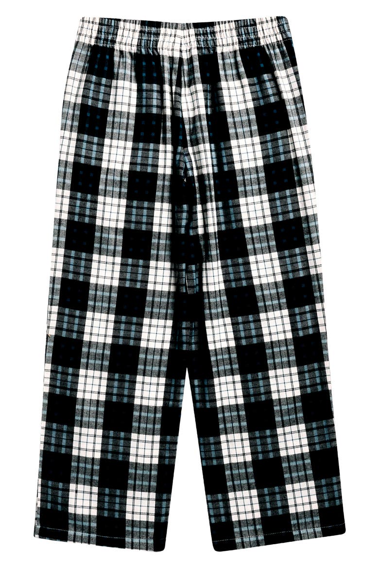 Kids' Plaid Flannel Pajama Pants, Alternate, color, BLACK MULTI CHECK