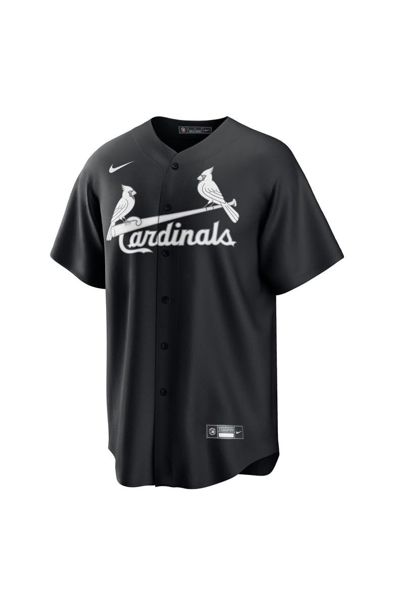 Nike Men's Nike Black/White St. Louis Cardinals Official Replica Jersey, Alternate, color, 