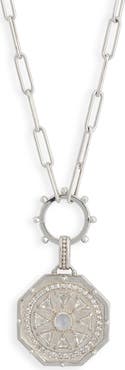 Anzie Deco Moonstone Medallion Pendant Necklace