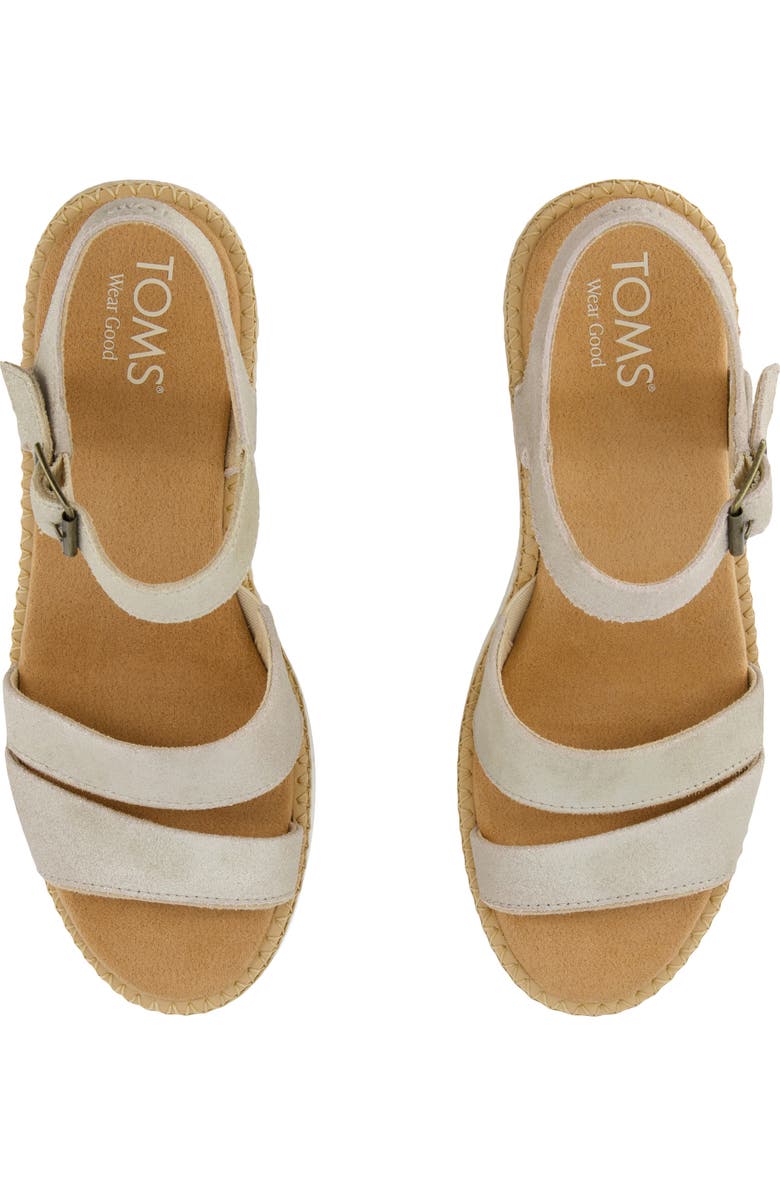 TOMS Darya Platform Wedge Sandal, Alternate, color, Silver