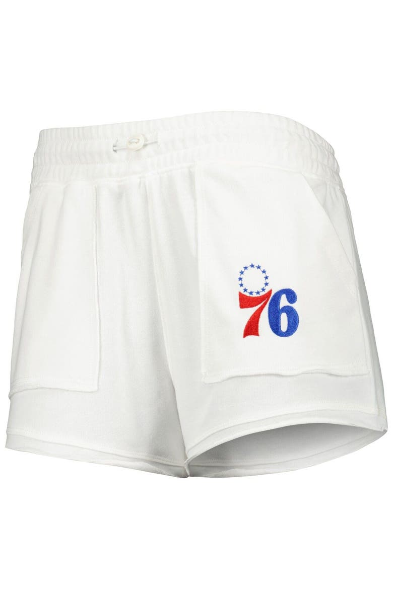 Women's Concepts Sport  White Philadelphia 76ers Sunray Shorts, Alternate, color, White