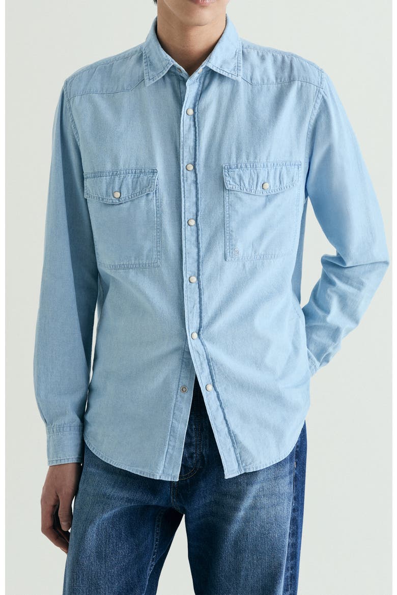 Bodo Denim Shirt, Main, color, LightBlue