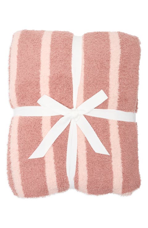 Vertical Stripe Butter Knit Throw