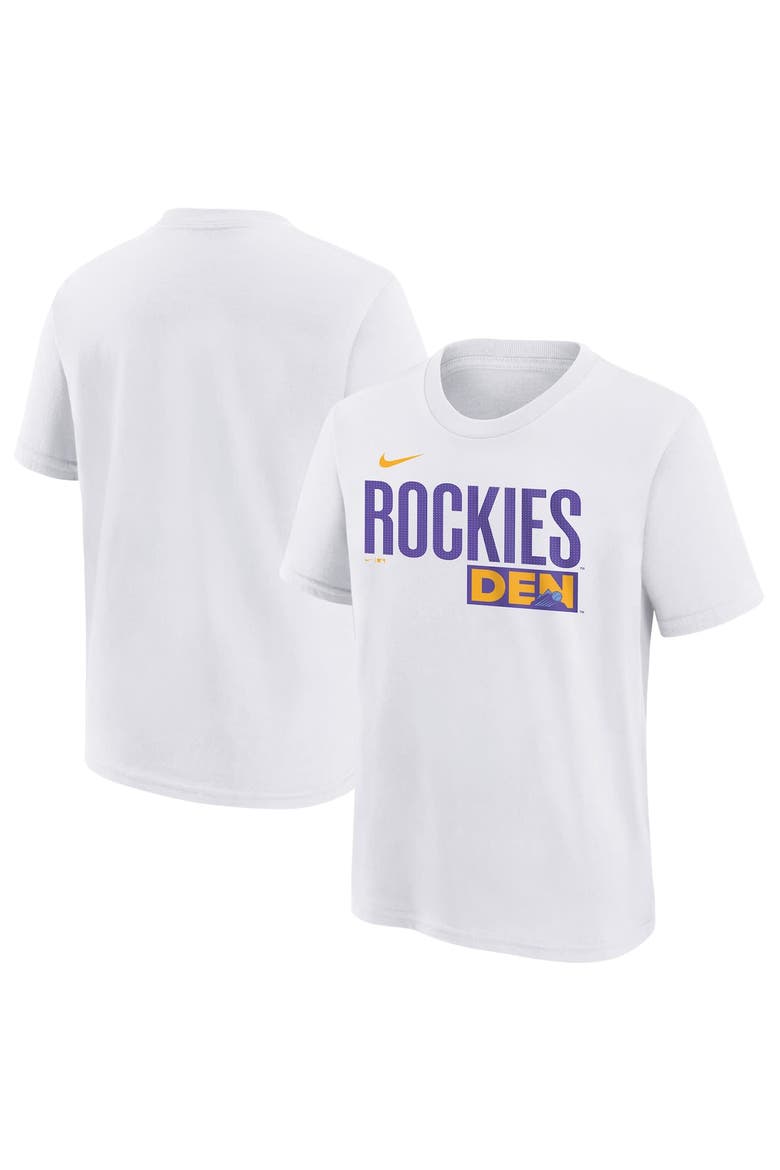 Youth Nike  White Colorado Rockies 2025 City Connect Wordmark T-Shirt, Alternate, color, White