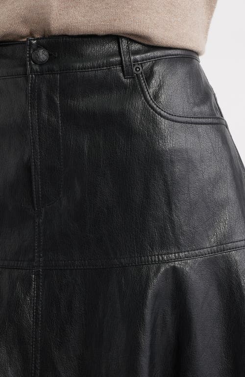 Kobi Halperin Rhea Faux Leather Midi Skirt In Black
