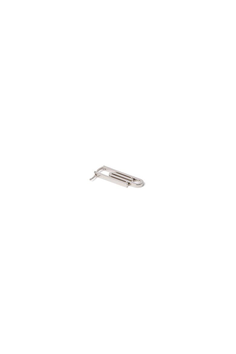 Men's Paperclip Mono Earring, Alternate, color, Silver