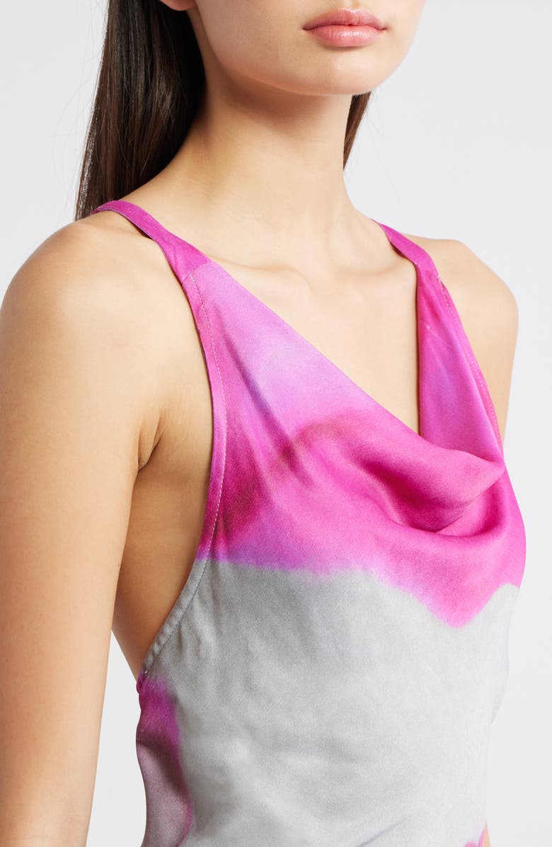 Topshop Cowl Neck Satin Maxi Dress, Alternate, color, Pink