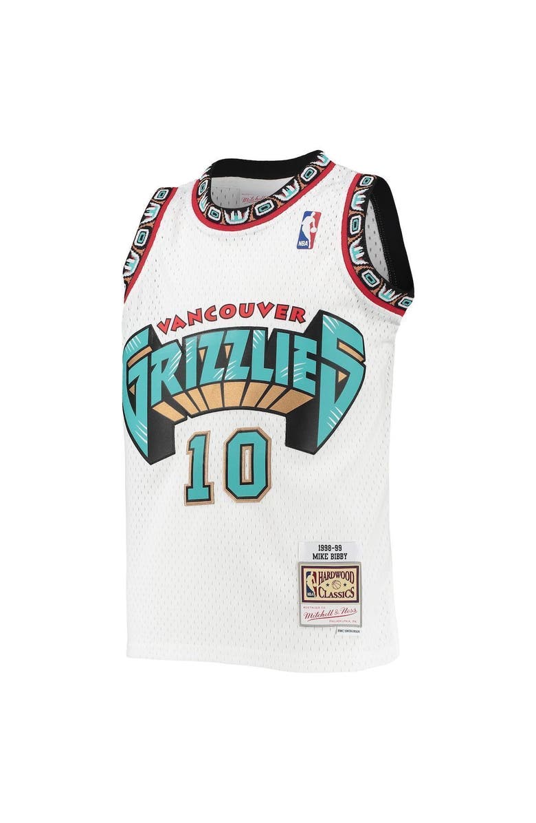 Mitchell & Ness Youth Mitchell & Ness Mike Bibby White Vancouver Grizzlies 1998-99 Hardwood Classics Swingman Jersey, Alternate, color, 