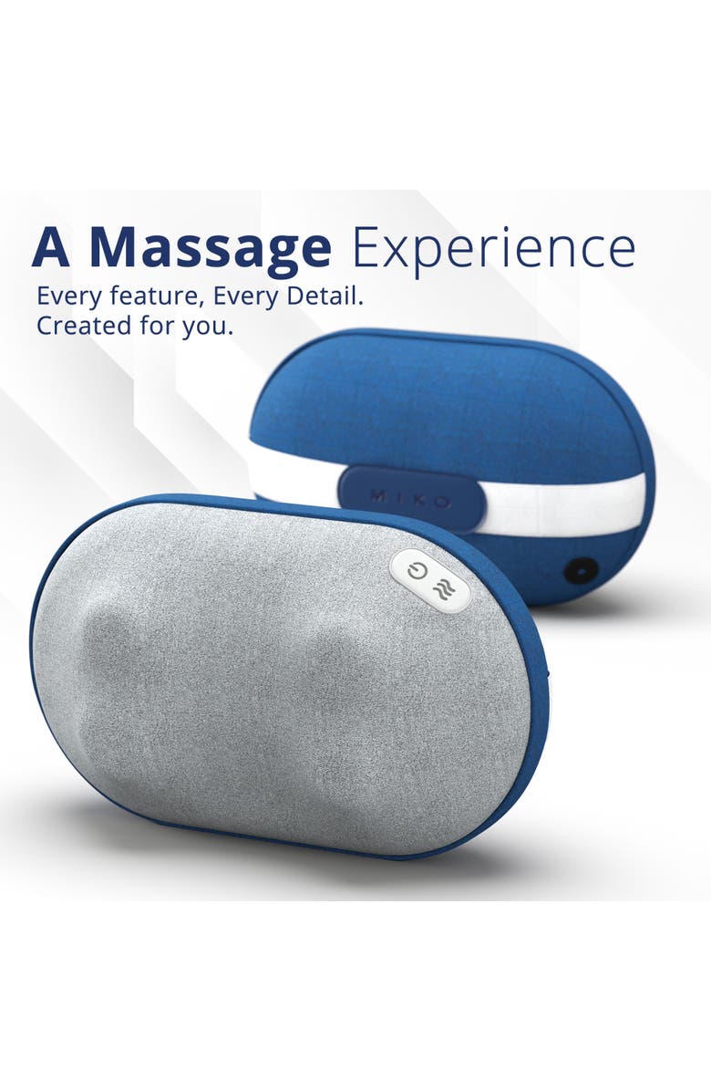 MIKO Kumo Mini Wireless Massage Pillow with Heat, Alternate, color, Blue
