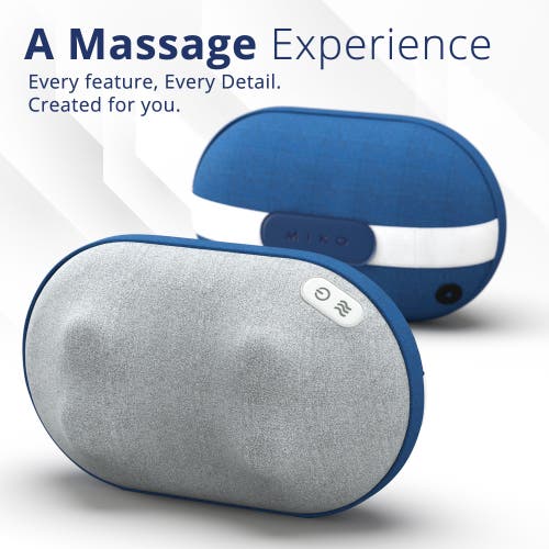 Miko Kumo Mini Wireless Massage Pillow With Heat In Blue