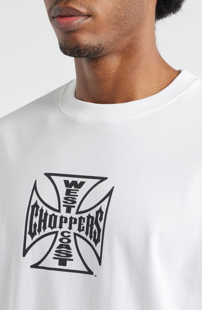 ID Supply Co West Coast Choppers Twin Cobras Cotton Graphic T-Shirt, Alternate, color, White