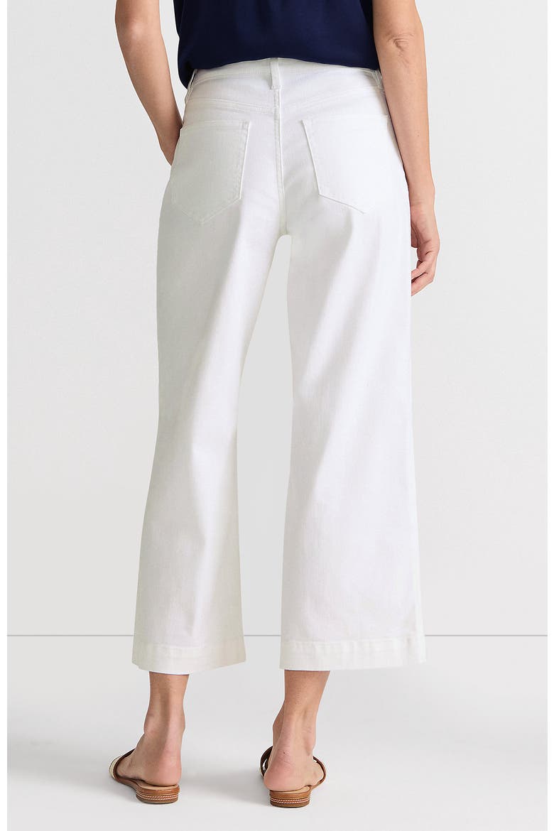 Plus Size Denim High Rise Wide Leg Crop Jeans, Alternate, color, White