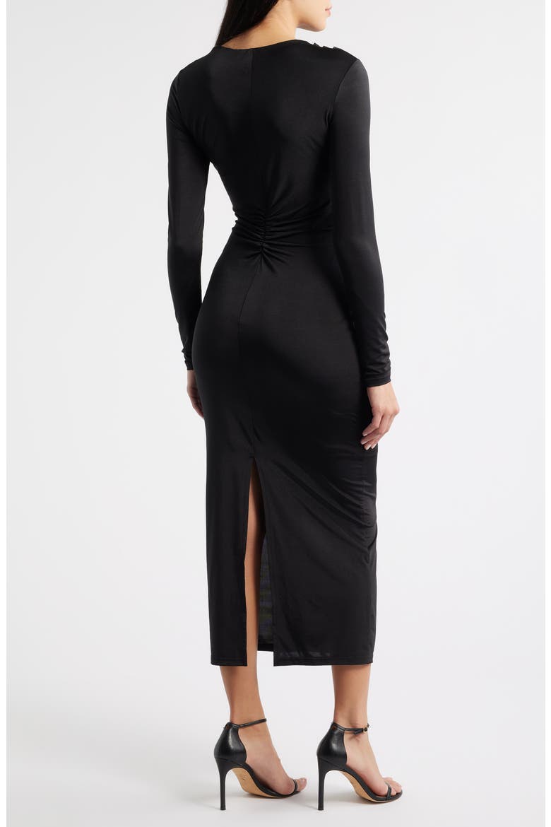 Hilda Long Sleeve Cocktail Dress, Alternate, color, BLACK