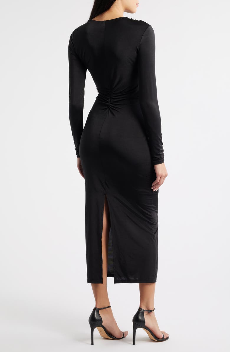 NIKKI LUND Hilda Long Sleeve Cocktail Dress, Alternate, color, Black