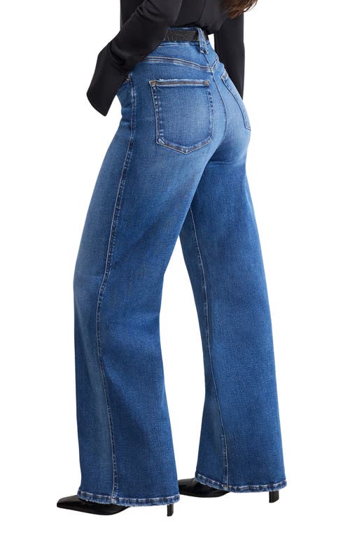 Good American Soft-tech Good Skate High Waist Wide Leg Jeans In Blue