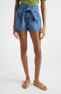 Veronica Beard Jaylen Tie Waist Denim Shorts