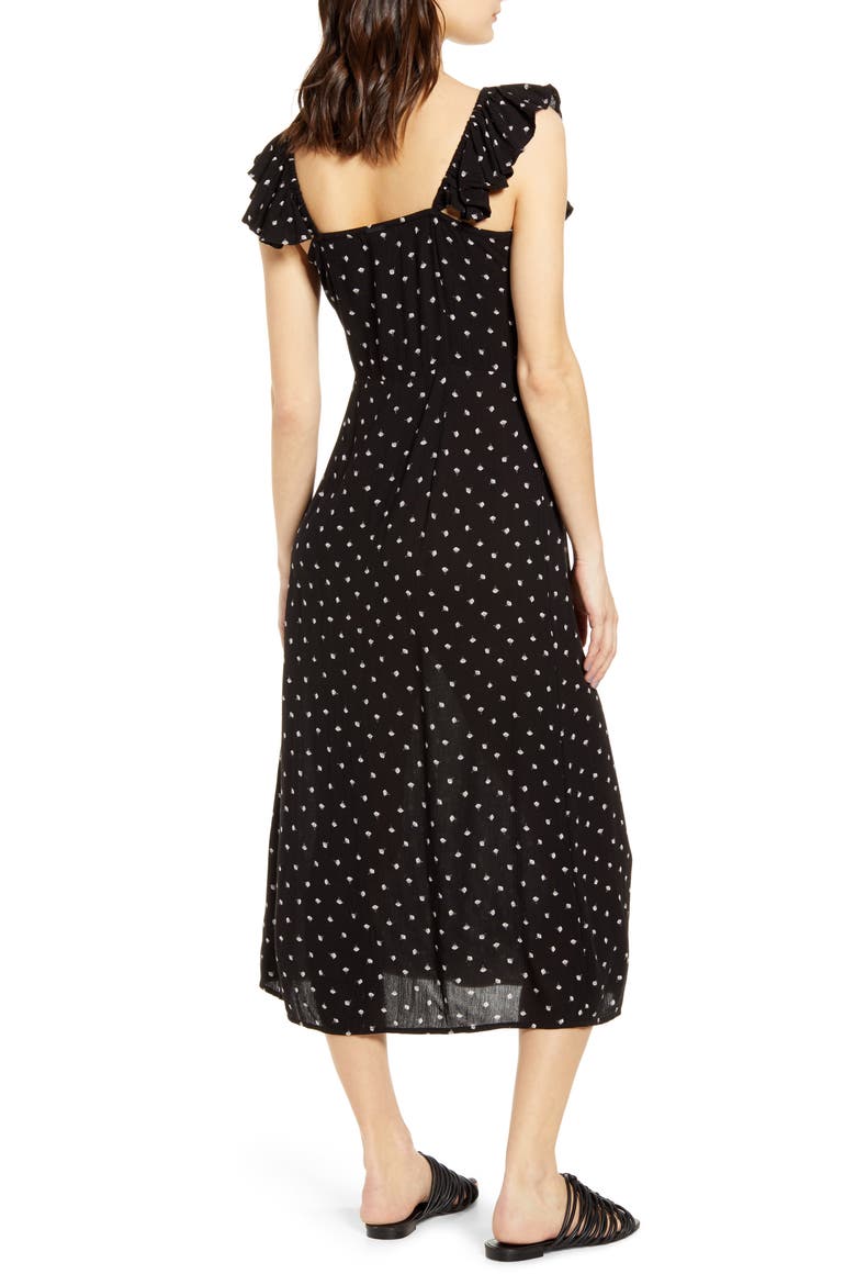 Love Turned Up Midi Dress, Alternate, color, BLACK