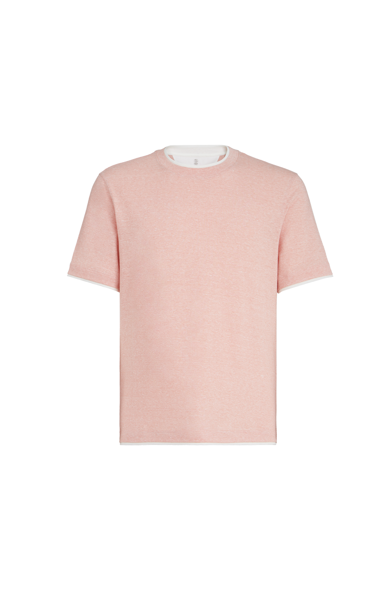 T-shirt with faux-layering, Alternate, color, Apricot