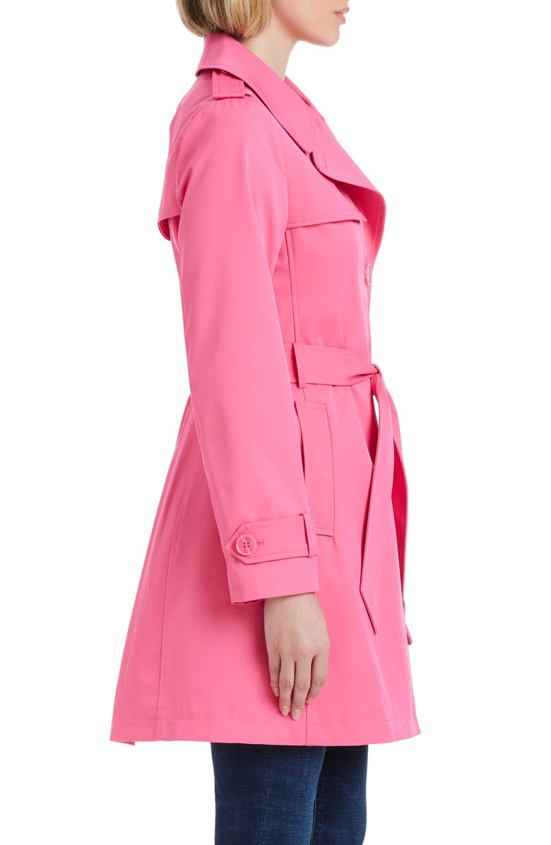 Kate Spade New York short trench coat, Alternate, color, Watermelon Pink