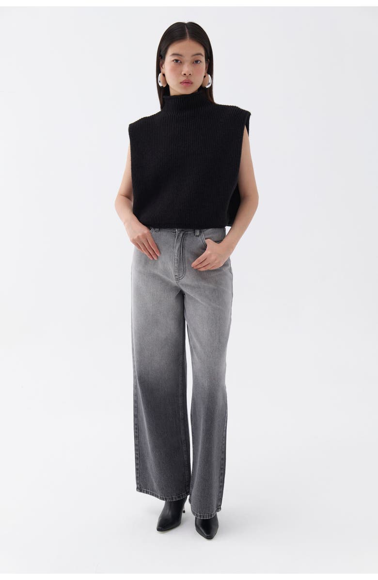 Nocturne Ribbed Turtleneck Knit Sweater, Alternate, color, 