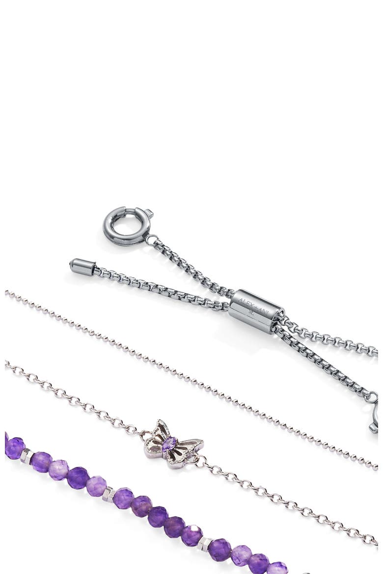 Butterfly Stranded Bracelet Set, Alternate, color, Silver