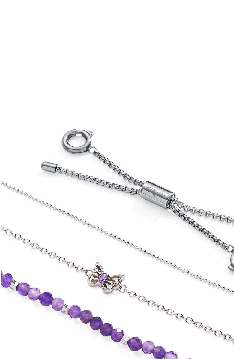 Alex and Ani Butterfly Stranded Bracelet Set, Alternate, color, Silver