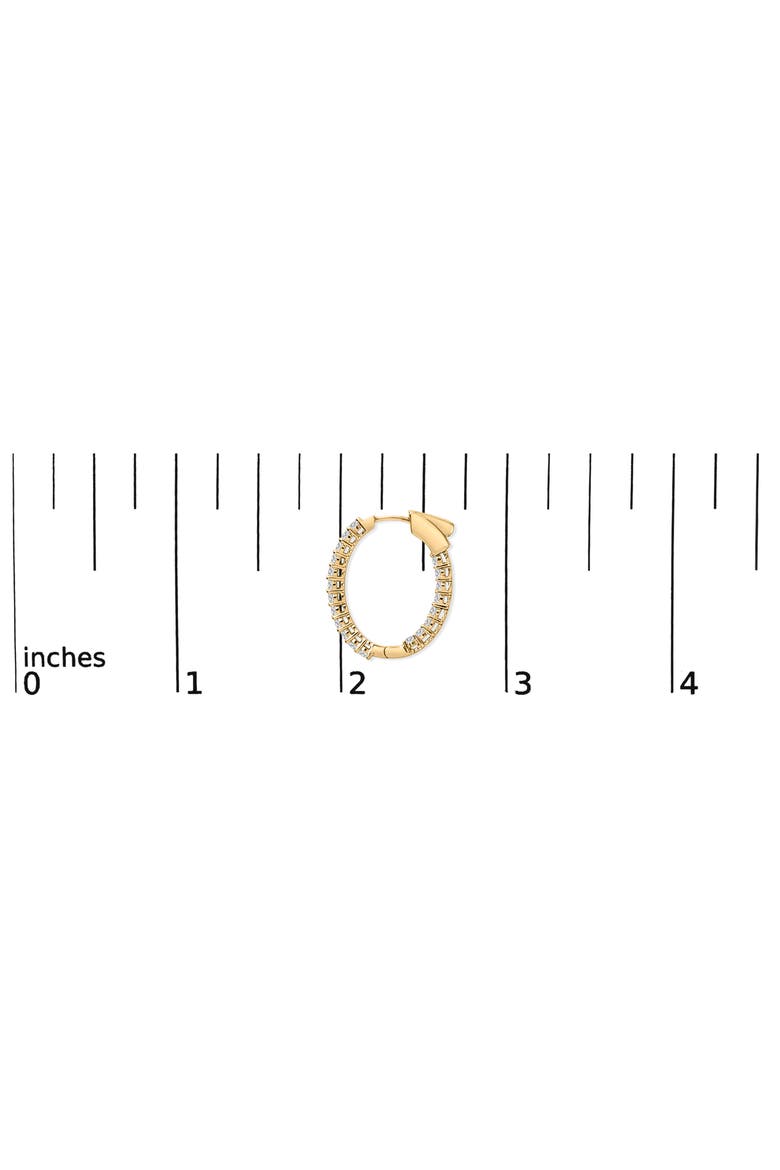14K Gold 1.0 Cttw Oval Lab Grown Diamond Hoop Earrings, Alternate, color, Yellow