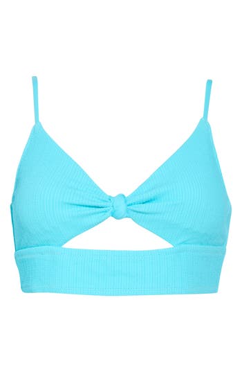 Shop Sanctuary Knotted Keyhole Bralette Bikini Top In Curacao