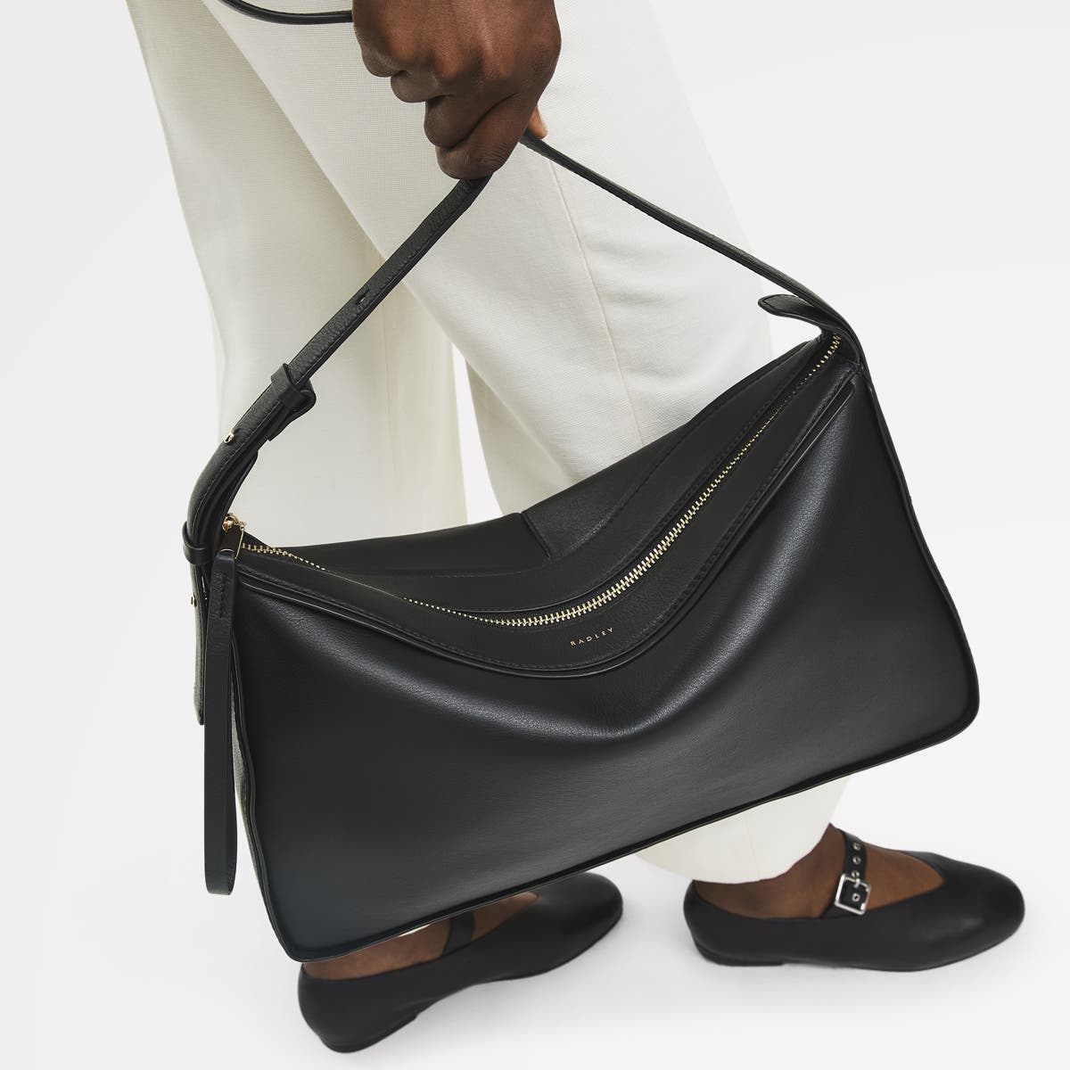 Radley Westwell Lane Large Ziptop Shoulder Bag, Alternate, color, Black