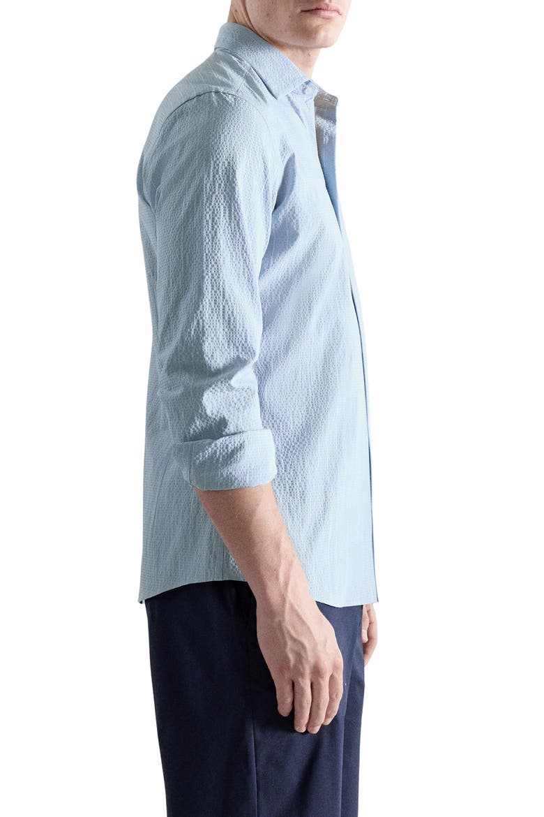 Textured Pinstripe Button-Up Shirt, Alternate, color, SKY BLUE