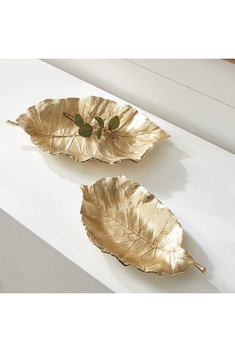 Alegra Grand Leaf Tray, Alternate, color, Gold