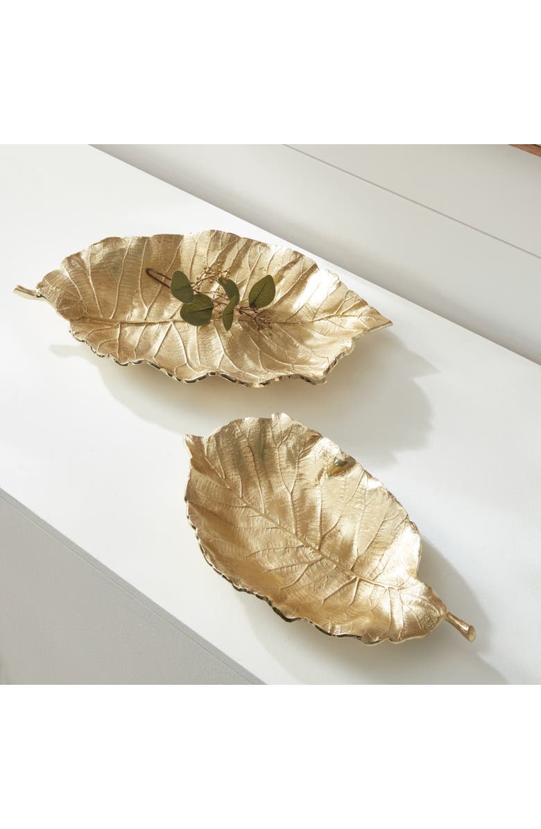 Napa Home & Garden Alegra Grand Leaf Tray, Alternate, color, Gold