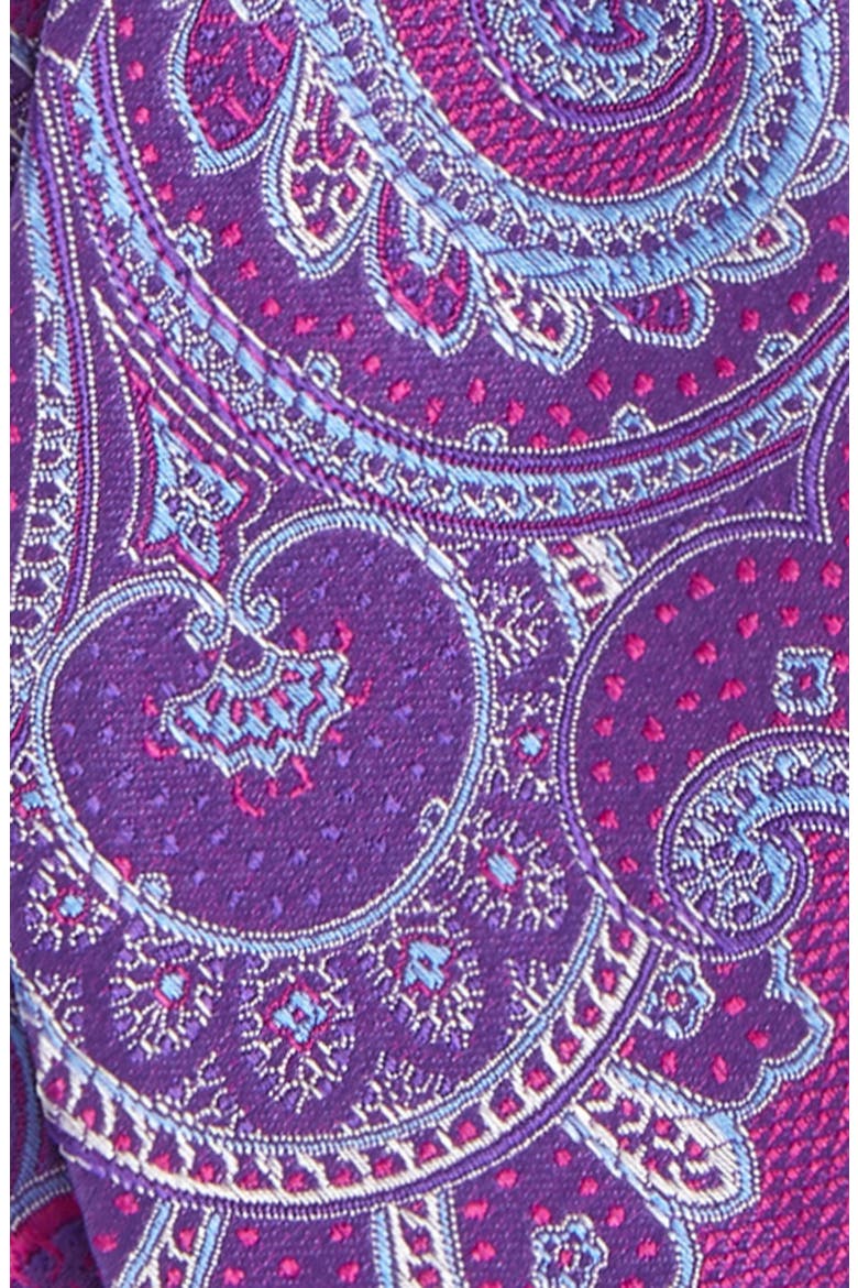 Nordstrom Doyle Paisley Silk Bow Tie, Alternate, color, MAGENTA
