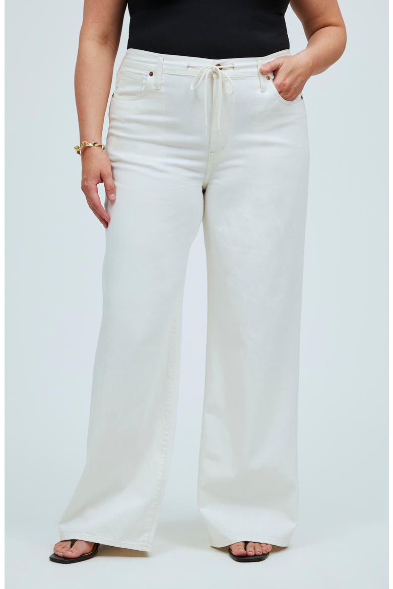 Drawstring High Waist Superwide Leg Jeans, Alternate, color, VINTAGE CANVAS