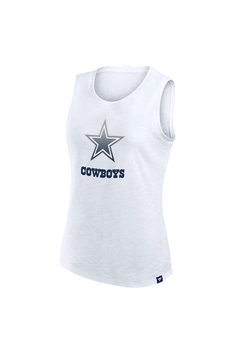 Women's Fanatics  White Dallas Cowboys Slub Tank Top, Alternate, color, White