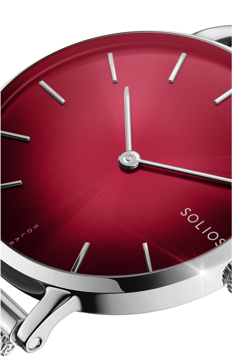 Solios Watches The Solar Mini | Red Dial - Silver Case, Alternate, color, 