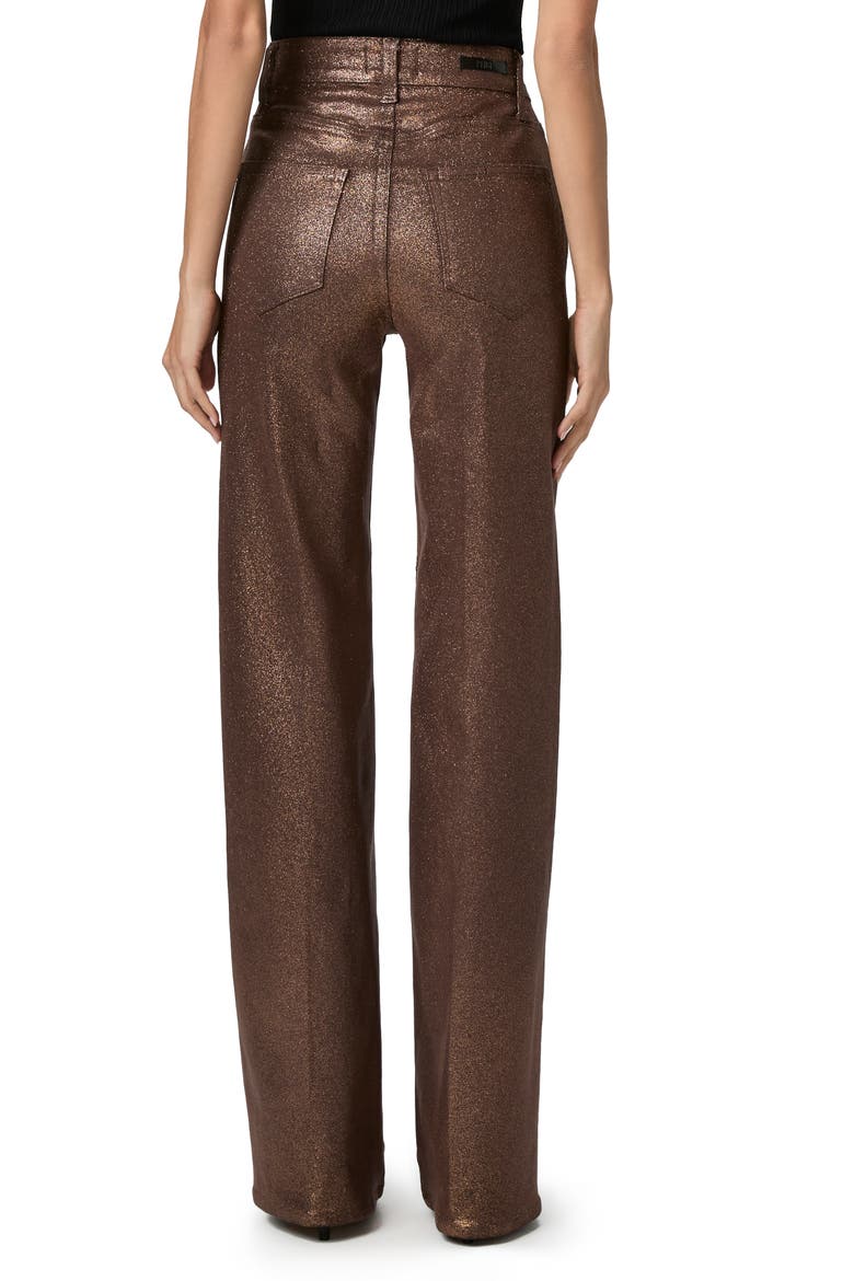 Sasha Coated High Waist Wide Leg Jeans, Alternate, color, BRHRNLUXE