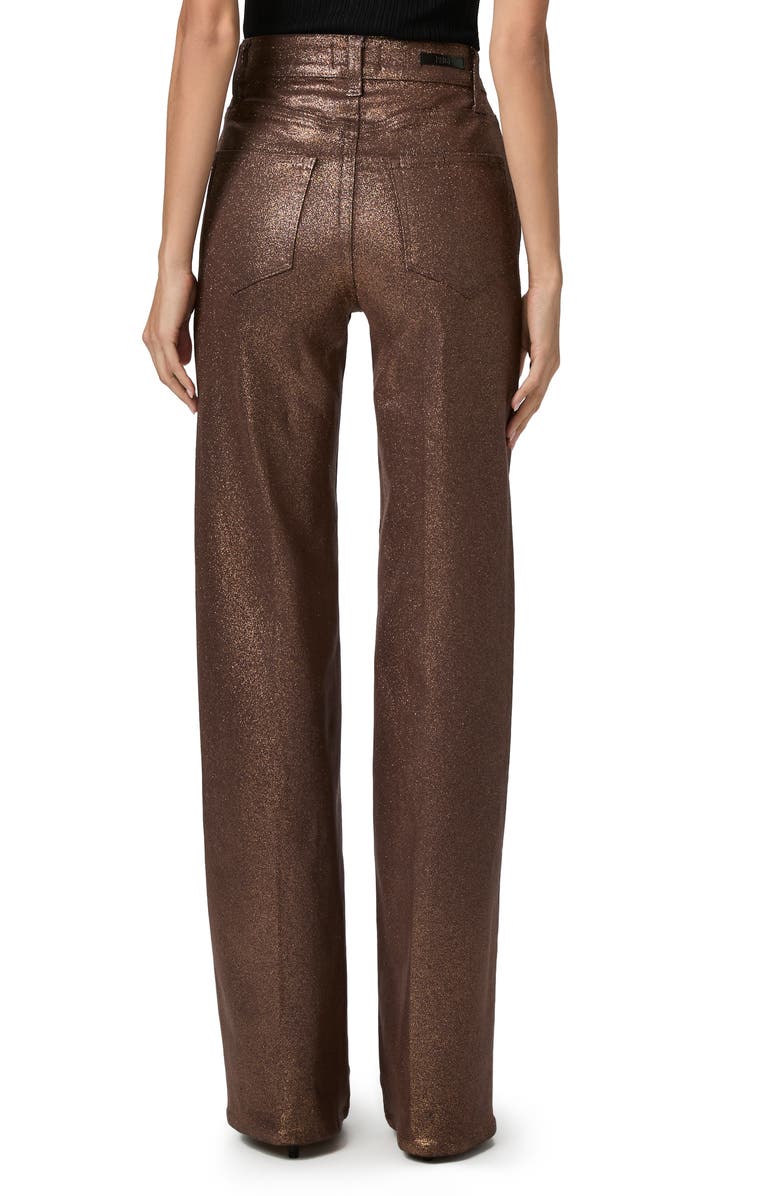 PAIGE Sasha Coated High Waist Wide Leg Jeans, Alternate, color, Brass Horn Luxe Coating