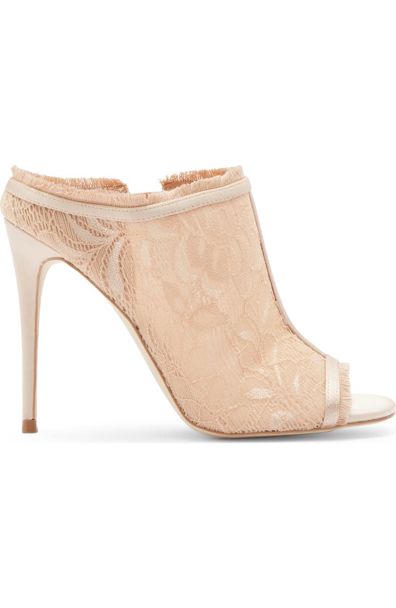 Steve Madden Kourt Open Toe Jacquard Mule, Alternate, color, Buff Lace