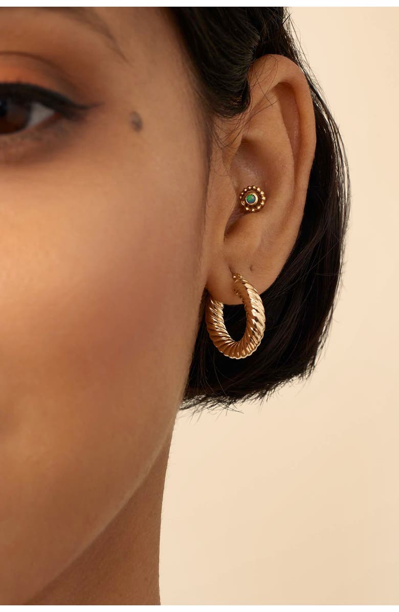 Oradina 14K Yellow Gold Goddess Bold Hoops, Alternate, color, Yellow Gold