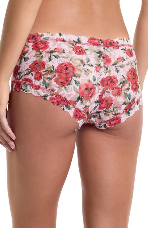 Hanky Panky Printed Signature Lace Boyshorts In Je' Taime (pink)