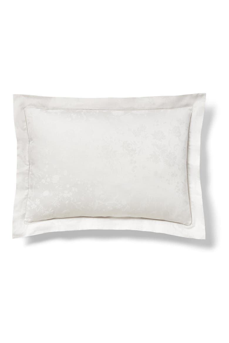 Bethany Floral Jacquard Pillow Sham, Main, color, PARCHMENT