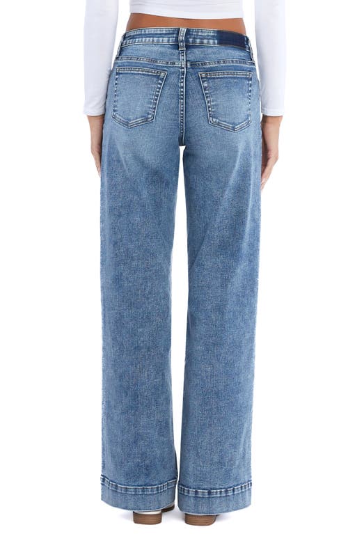 Hint Of Blu Mighty High Waist Wide Leg Jeans In City Blue