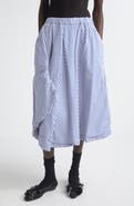 Comme des Garçons Comme des Garçons Stripe Asymmetric Cotton Midi Skirt