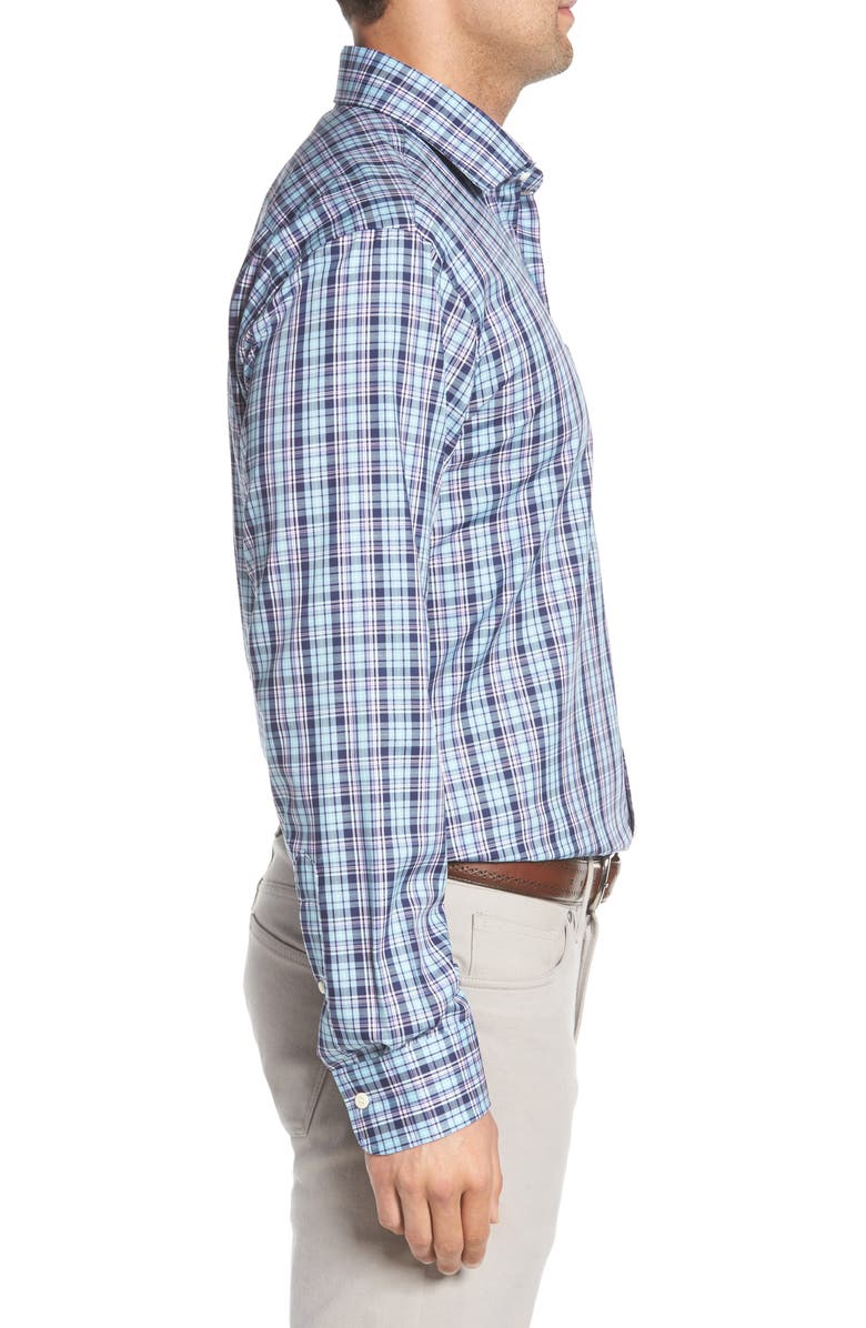 Peter Millar Crown Ease Laguna Plaid Sport Shirt, Alternate, color, 