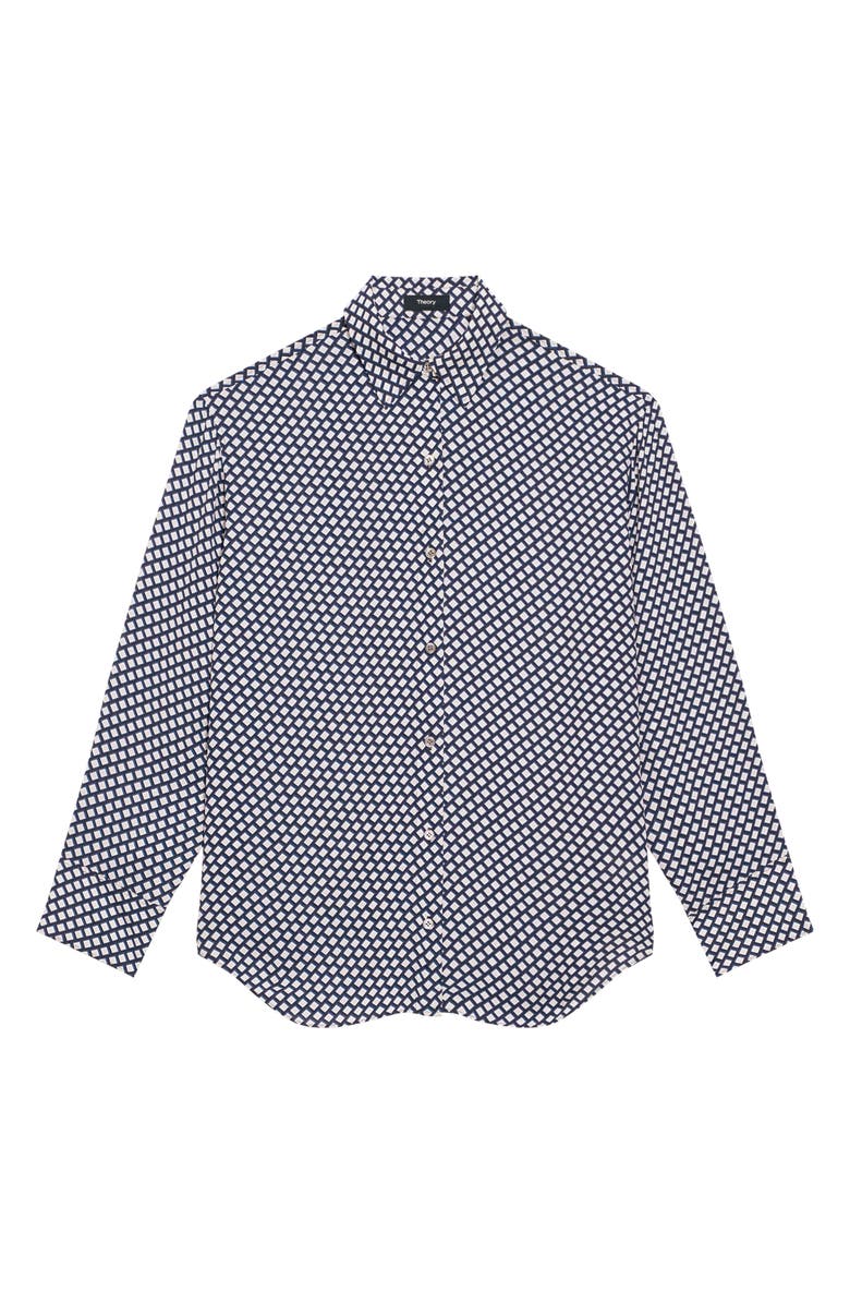 Theory Geo Print Relaxed Button-Up Shirt, Alternate, color, Sapphire Multi